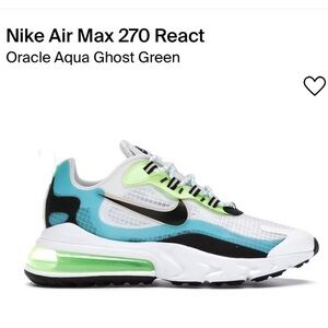 Nike Air Max 270 React Oracle Aqua Ghost Green Size 14